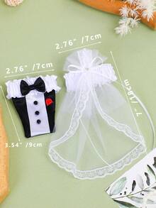 2pcs/Set Wedding Champagne Glasses Decor For Bride And Groom - Toasting Bridal Shower Gifts - Mr And Mrs Wedding Red Wine Bottle Accessories- Set Of 2 - Multicolor - View 4