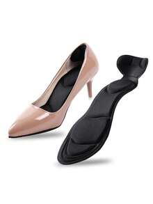 1 Pair Women's 5D Sport Insoles, Soft Cushioning, Shock-Absorbing, Breathable, Sweat-Wicking, Full Foot Comfort, Suitable For High Heels, Sneakers, Casual Shoes, Accessories Gift Ideas - Black - View 2