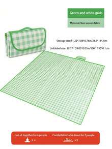 1件装户外便携式可折叠加厚防水防潮垫，大号加厚防水防沙垫，可折叠防水野餐垫，适用于户外、露营、毕业季与家人朋友野餐