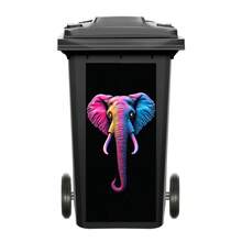 1pc Neon Animal Trash Can Stickers, Waterproof Vinyl Decals, Bull, Flamingo, Lion For Outdoor Bins, Garage & Street Decor | Punk Cyber Style - Multicolor - View 22