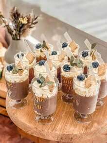 10/20/40 buah Gelas Plastik 4oz/120ml untuk Hidangan Penutup, Cocok untuk Espresso, Puding Tiramisu, Kue Keju, Mousse, Cocok untuk Pesta Ulang Tahun dan Pesta Pernikahan. - MultiWarna - View 3