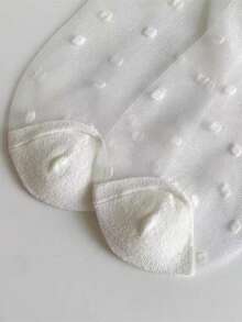 1双夏季新款波点蝴蝶结水晶丝袜，日本JK芭蕾蕾丝中筒袜（女童款） - 彩色 - 查看 4