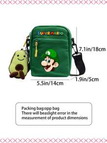 Super Mario Super Mario Super Mario Small Square Bag, Katon Mario Printed Small Square Bag, Multi-Functional And Versatile Crossbody Bag For Campus Students Ladies' Bag, Ladies' Crossshoulder Bag