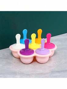 7 Hole Ice Cream & Popsicle Mold - Simple DIY Frozen Snack Maker For Home Kitchen