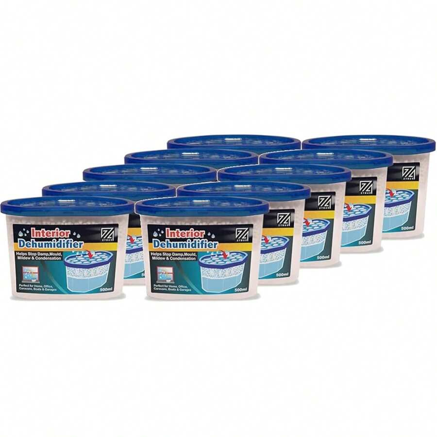 5/10/15/20pcs Interior Dehumidifier 500ml - For Effective Reduction Of Condensation Absorber, Mildew And Damp From Cupboards, Wardrobes, Bathrooms, Caravans, Boats And Vehicles