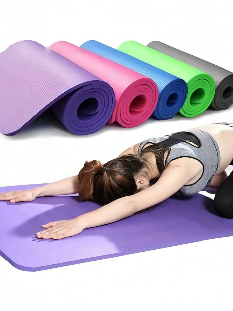 紫色彩色纯色双面加厚加宽运动垫，防滑抓地EVA瑜伽垫 - 初学者垫 - 男女高密度健身垫，普拉提垫，防水防滑，防撕裂，户外加厚EVA野餐垫，防滑减震静音跳绳垫，专业运动垫，轻便，瑜伽、普拉提缓冲支撑 - 紫色 - 查看 1