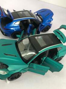 ESCBBXX 1pc Zinc Alloy Pressure Cast Die-Cast Sports Car Model Toy, 6.2inch Length X 2.56inch Width X 2.17inch Height, Realistic Sports Car Model Toy With Openable Doors/Trunk, Rolling Tires, Sound Effects And Lights, Suitable For Boys, Children Collection, Display, Model Toys, Holiday Gift