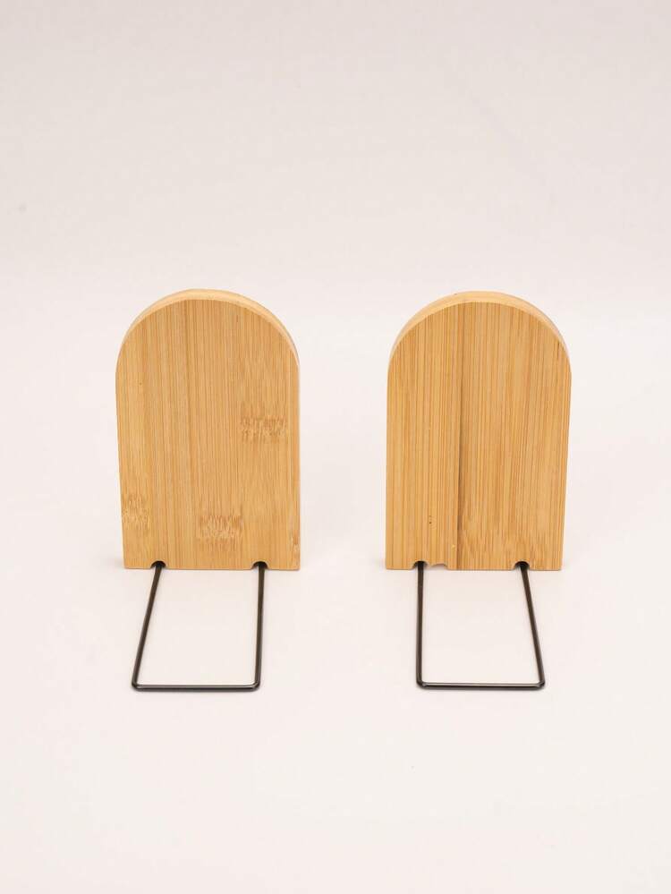 4 件天然竹书挡大容量办公室书挡防滑书立架书架适用于家庭办公室图书馆学校书房装饰返校 - 預設 - 查看 6