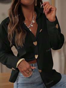 Camisa casual con diseño suelto y favorecedorpara mujer