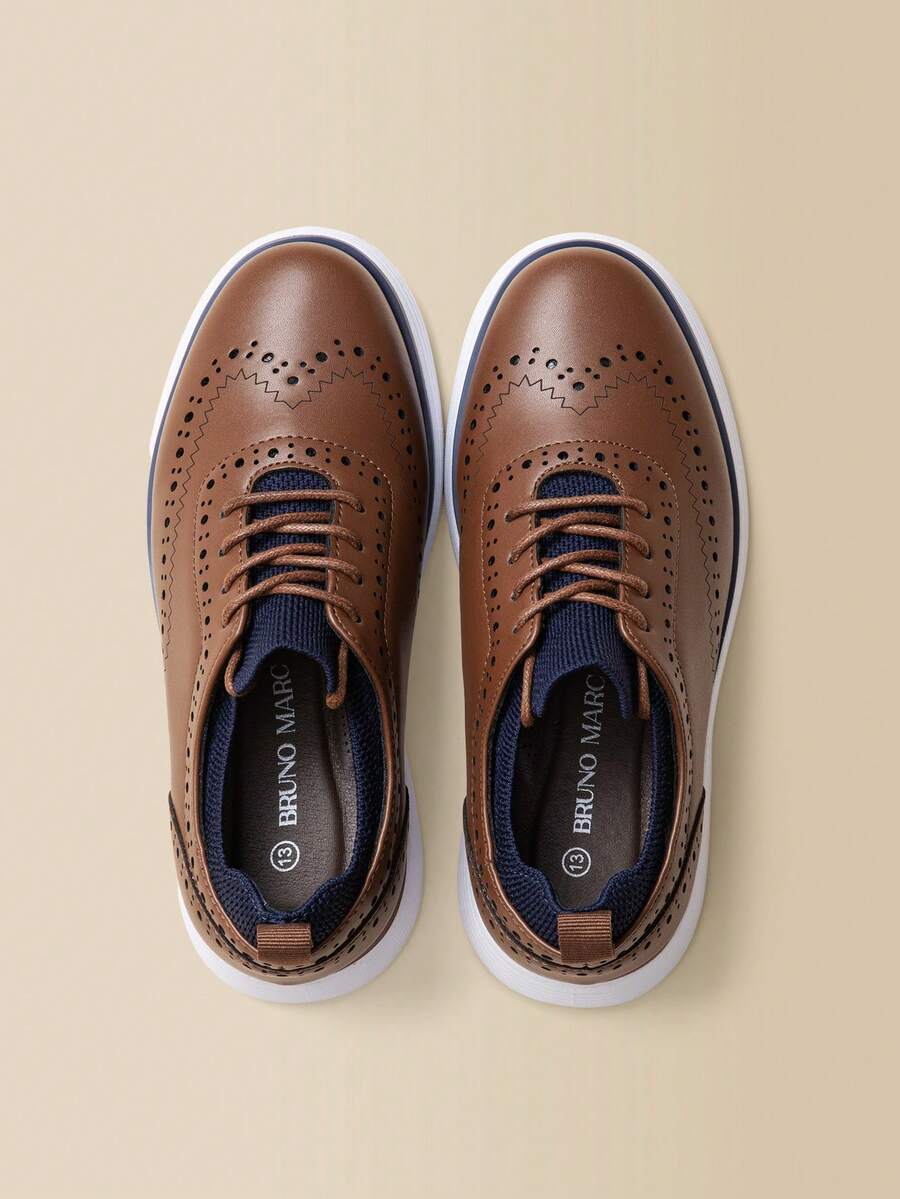 Boys' Oxfords Dress Shoes Classic Styles For Formal Events And Daily Wear(Toddler/Little Kid/Big Kid) - 棕色 - 查看 1