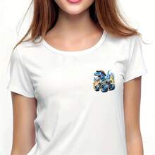 1 件/2 件/3 件蓝色恐龙怪兽卡车 DTF 熨烫贴纸，“咆哮的火焰冒险”图案，房间墙贴，适用于 T 恤、连帽衫、笔记本电脑套的汽车贴花 - 彩色 - 查看 8