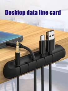 قطعة واحدة من مُنظم الكابلات اللاصق من السيليكون، 3/5/7 فتحات لتخزين سطح المكتب، سماعات الأذن/شواحن الهاتف/الأسلاك الكهربائية، حامل متعدد الوظائف لف الأسلاك، منظم سطح المكتب