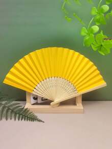 1PC Handheld Paper Fans Paper Folding Fans,Multi Colored Folding Fan,Solid Color Fan,DIY Folding Fan,Party Dressing,Church Wedding Gift - Multicolor - View 26