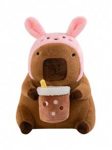 毛绒水豚玩偶，逼真卡通毛绒水豚玩偶，柔软毛绒玩偶，儿童完美礼物，生日派对、圣诞节、新年、情人节、家居装饰