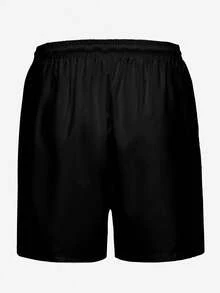 男士加大码休闲假日户外椰子树 3D 数码印花抽绳腰部轻便宽松短裤、沙滩裤，适合日常和度假 - 黑色 - 查看 3