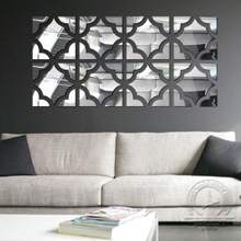 Square Mirror Wall Sticker, Floral Pattern Acrylic Decorative Wall Sticker Backdrop, Acrylic Mirror, Vintage Floral Home Decoration, Thicker Mirror Surface Sticker, Super Large Square Edged Acrylic Mirror Sticker Room Decor Wall Decor Stickers Wall Mirror Mirror For Room Bathroom Decor Living Room Decor