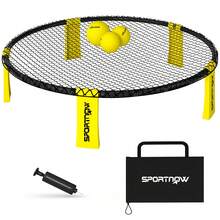 SPORTNOW Spike Ball Set, Mini Beach Games Set With Net, 3 Balls And Ball Pump, Portable With Carrying Bag For Outdoor Team Sports, Yellow - Yellow - View 2