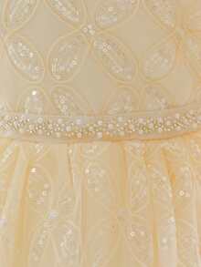 Vestido de tutú para niña de las flores para boda, dama de honor, vestido de princesa para niña joven para recital de piano, ocasión formal - Champán - Ver 6