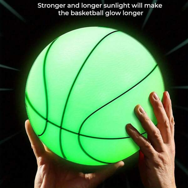 1 Pack 15 cm/18 cm (5,9 "/7,1") Leuchtender Basketball aus elastischem PVC, leuchtendes Sportgeschenk neongrüner Leuchtball - wasserdichtes rutschfestes Design für Pool-, Strand-Spiele, Sommerfeste, Geburtstagsgeschenke, Nacht-Outdoor-Aktivitäten