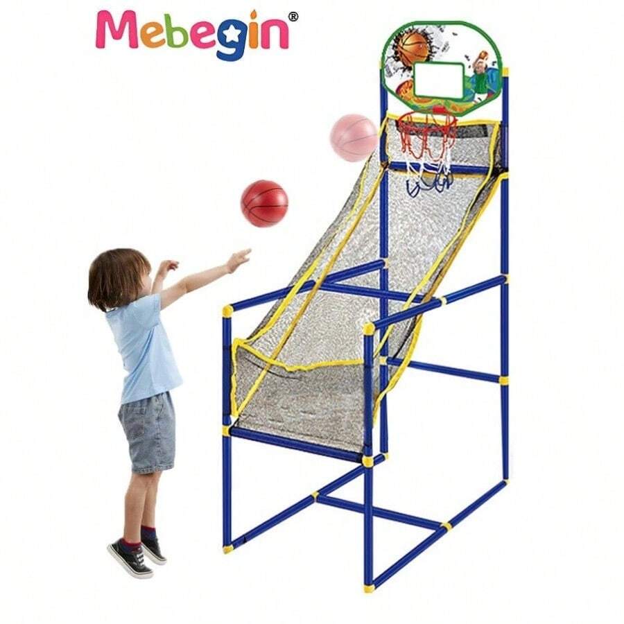 Indoor Basketball Shooting Machine Room Basketball Hoop Kids Arcade Basketball Game Set Sports Playset Basketball Training Toy - Multicolor - View 1