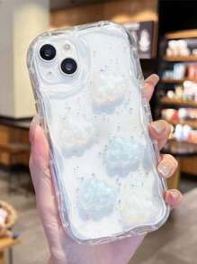 Clouds Apple Phone Transparent Resin Holographic Cloud Cream Texture Protective Case