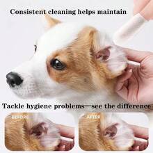 50pcs/100pcs/200pcs Disposable Pet Dental Finger Sleeves Dog Toothbrush Finger Covers Cat Finger Sleeves Wet Wipes Oral Care Products, Soft, Gentle, Non-Irritating For All Sizes And Breeds Of Dogs & Cats, Essential Pet Supplies, Grooming Essentials | Gentle Cleaning Towels | Soft Texture - Multicolor - View 4
