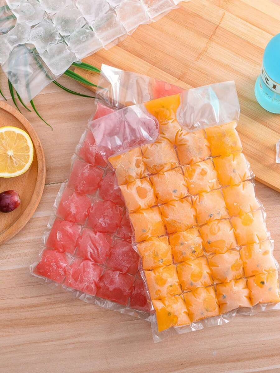 10Pcs/Set Disposable Ice Cube Bags, EasyRelease Stackable Trays, Self