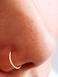 1件全新925纯银D形假鼻环18G时尚无穿孔鼻环饰品