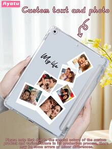 Ayotu Image&Text Customization IPad Protective Case Compatible With IPad 10th Generation,IPad Mini4/5/6/7, IPad Pro 11-In(M4)-2024, IPad 10.2-Inch, Cover Compatible With Samsung Galaxy Tab S6 Lite 10.4 Inch, Personalized Clear Protective Cover With Pen Slot, DIY Photo Custom Gift For Self, Friends, Work, Birthday, New Year, Anniversary, Valentine's Day - Multicolor - View 4