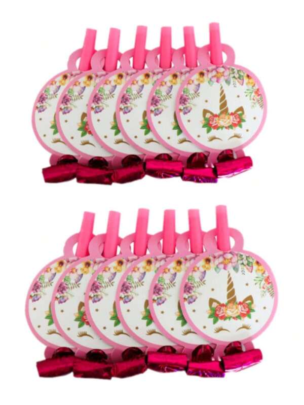 12 Sets Of Themed Birthday Party Props, Party Supplies, Toys, Whistles,