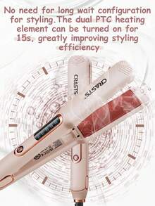 CRASTS 专业直发器、平板夹、卷发器、直发器和卷发器、快速加热、液晶显示屏、快速温度调节、钛硬板、家庭和沙龙使用、护发礼品 - 美規A型插(110-127V) - 查看 11