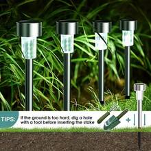 10-Piece Solar LED Lights, Outdoor Solar Stainless Steel Lights, IP44 Solar Landscape Decorative Lights,20mAh,Suitable For Courtyards, Lawns, Pathways, Decks, Driveways, Gardens, Festival Parties, And Courtyard Walkway Decoration - Ánh sáng trắng - Xem 7