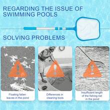 NetHong Swimming Pool Skimmer Net,Leaf Cleaner,Rake Pond Net With Telescopic Alu Pole UK - Blue - View 3