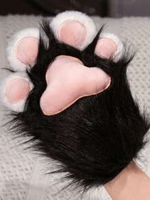 Kawaii Cat Paw Gloves - Thermal Anime Cosplay Gloves For Halloween And Christmas | Furry-Lined Animal Paw Accessories | Cute Gift For Conventions, Parties (Fox/Animal Style)