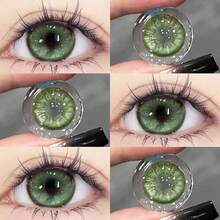 10 lentes de contacto azules, maquillaje de ojos, lentes suaves anuales, perfectos para Halloween, transformación creativa, fiestas temáticas y uso especial para disfraces y eventos creativos de temporada. - Azul - Ver 4