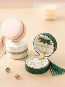 Jewelry Box, Portable Leather Ring, Necklace, Stud Earrings Organizer Storage Case Gift Box