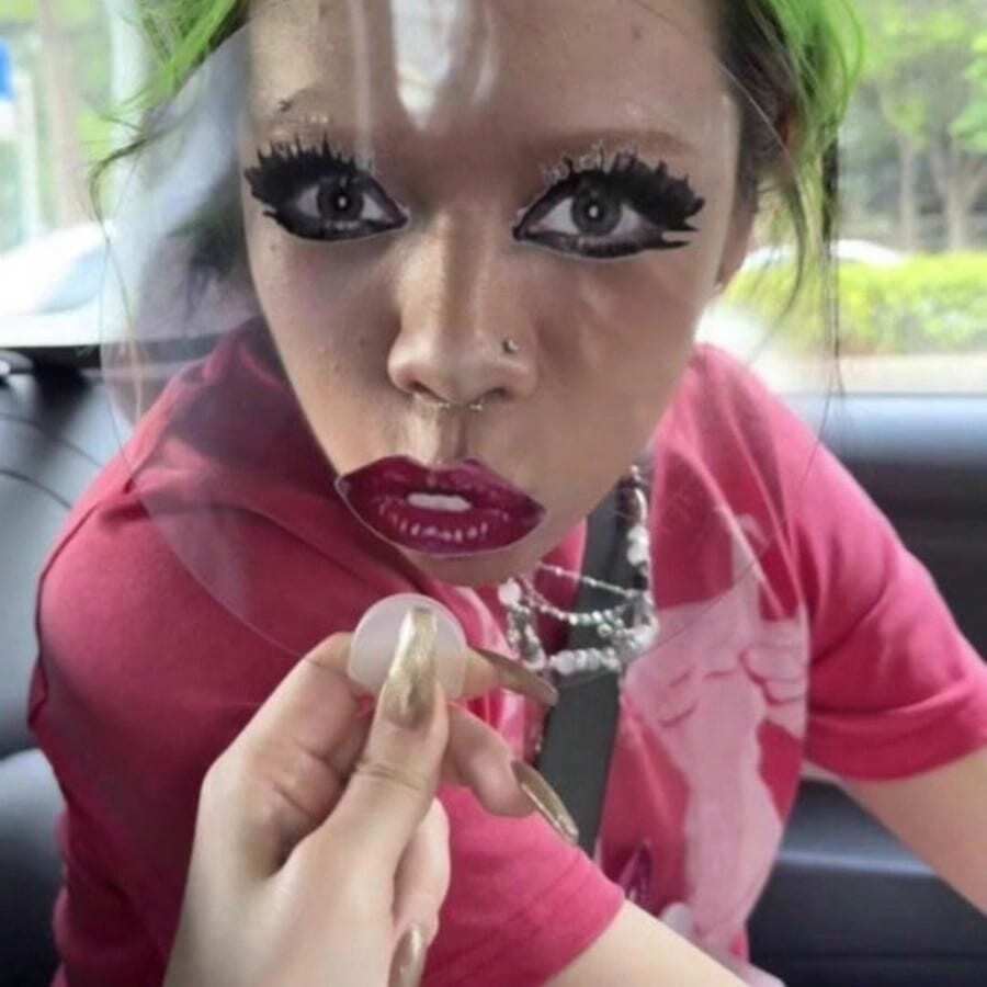 透明搞笑嘴唇抽象摄影道具扇子，夏日清凉好选择！