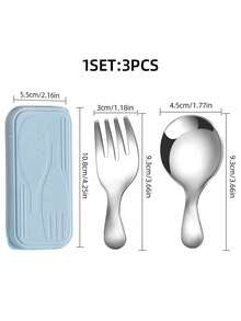 3 件便携式高品质迷你餐具套装 | 包含迷你勺子和叉子 | 多种颜色可选：金色、银色、黑色、粉色、玫瑰金、彩虹色 | 带储物盒 | 色彩鲜艳时尚的设计 | 适用于办公室、户外、学生午餐 | 防锈耐用 | 派对的绝佳礼物，完美的便携时尚之选 - 彩色 - 查看 11