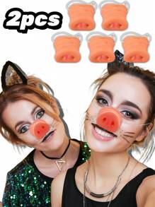 2 Stücke lustige tierische Gummi Schweinenase Cosplay Requisiten, 3D simulierte Fake Nasen für Bühnenauftritte, Ferienfestmakeup-Zubehör, Streich-Spielzeuge, neuartige kopfmontierte Masken, sind die perfekten Überraschungsgeschenke für Familie, Freunde und Geliebte.