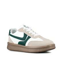 Tenis deportivos casuales para mujer con punta redonda, plantilla suave y suela resistente, cómodos para caminar y uso diario - Verde - Ver 2