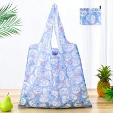1 pezzo Borsa della spesa pieghevole, portatile, alla moda, impermeabile, di grande capacità, adatta per la spesa al supermercato, i viaggi, la conservazione di verdure/frutta/mobili/giocattoli