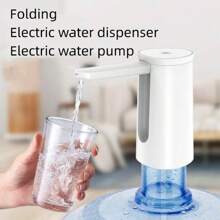 Foldable Digital Water Dispenser Pump - Touch Screen, Fingerprint Recognition, Mineral Water Compatible, Household Bottled Water Solution - Easy To Use And Clean