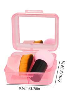 Set di spugnette per il trucco personalizzabile, con testina a fungo + set di spugnette per il trucco, con scatola a specchio per spugnette per il trucco, ultra morbide e non assorbenti, spugna a forma di goccia d'acqua a forma di zucca/fungo per il trucco