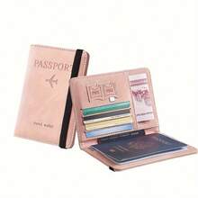 Travel Wallet Anti-Theft Passport Holder, RFID Simple Thin Multifunctional Passport Wallet Travel Passport Bag ID Card HolderFor Travel For Flight For Back To School Lightweight - Pink - View 6