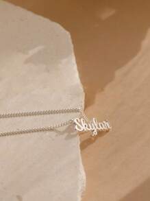 1 peça colar personalizado com nome lateral, aço inoxidável, gargantilha feminina, pingente, corrente cubana, joia de aniversário, presente