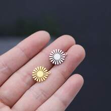 Lote de 3 piezas Colgantes de acero inoxidable con diseño de líneas artísticas de dama, borlas y hongos para hacer accesorios de joyería como aretes y collares
