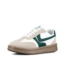 Tenis deportivos casuales para mujer con punta redonda, plantilla suave y suela resistente, cómodos para caminar y uso diario - Verde - Ver 3