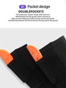 1 件带口袋的足球护腿套，透气柔软双层腿套成人，批发 - 多种颜色