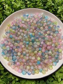 Un set de 50/100/150 cuentas de cristal con efecto de agrietado de colores variados - Cuentas de cristal brillantes redondas de 10mm, aptas para manualidades de joyería, pulseras, collares, aretes - Variedades cuidadosamente seleccionadas, sin necesidad de energía, productos de cuentas de cristal