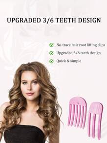 2pcs/1pc Volumizing Hair Clip, Suitable For Bangs Styling. Whether Your Hair Is Fine, Thick, Curly Or Straight, These Root Clip For Curling Can Provide Easy Styling Anytime, Anywhere.